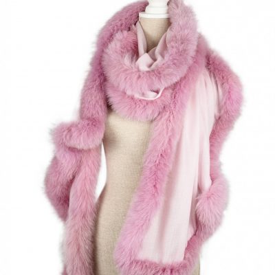 Our 'Sweetie' pink/fox cashmere wrap,, why not?!